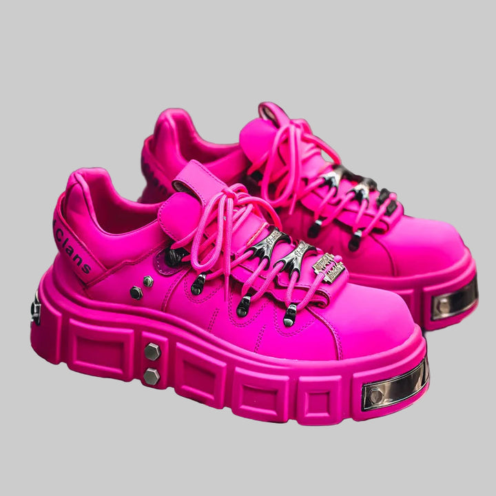 Trendy Pink Platform Sneakers