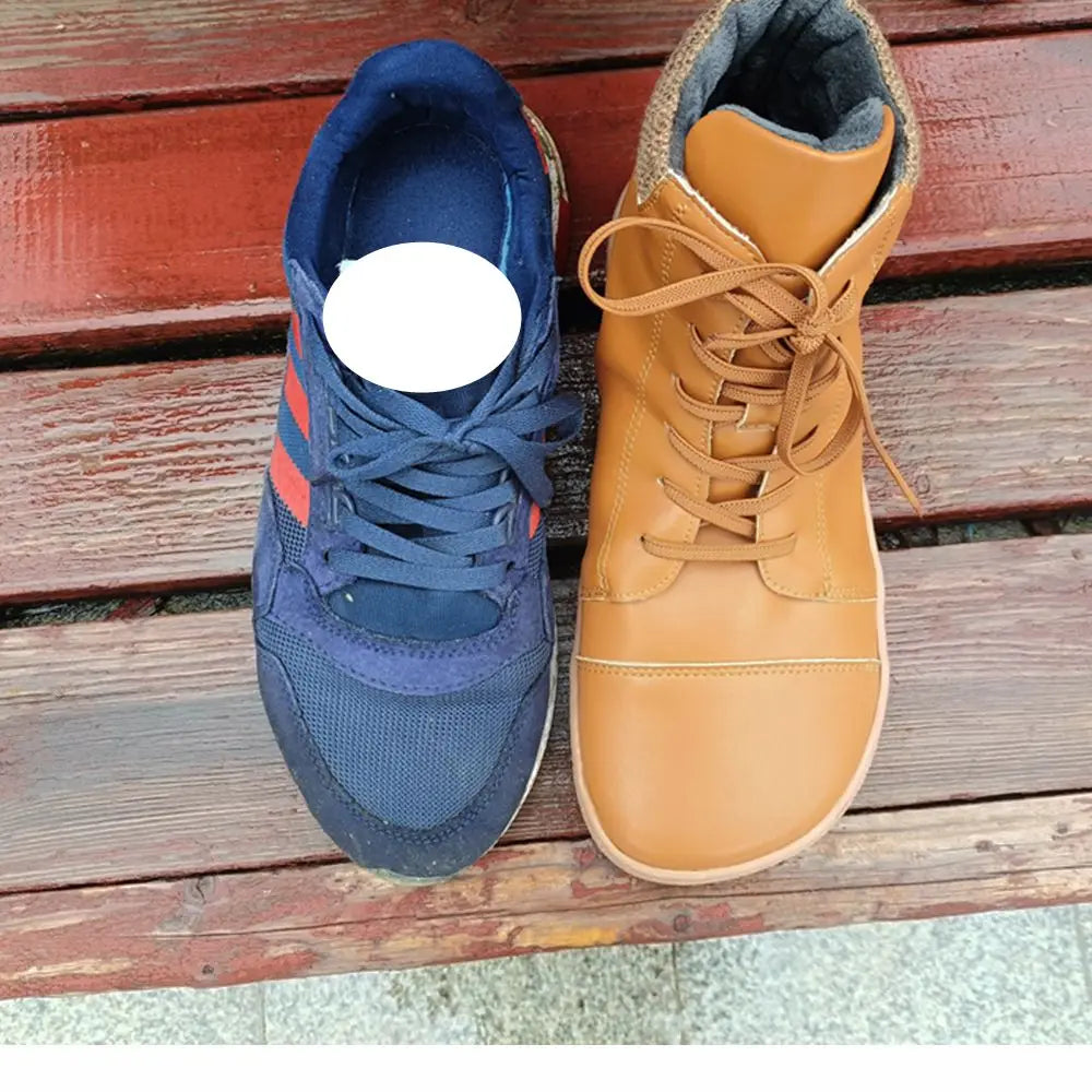 Barefoot Wider ToeBox Wool lined Leather Boots