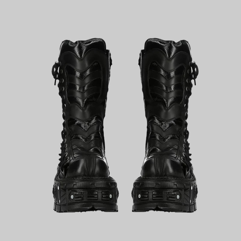 Gothic Rock Dark Tech Punk Platform Roman Boots