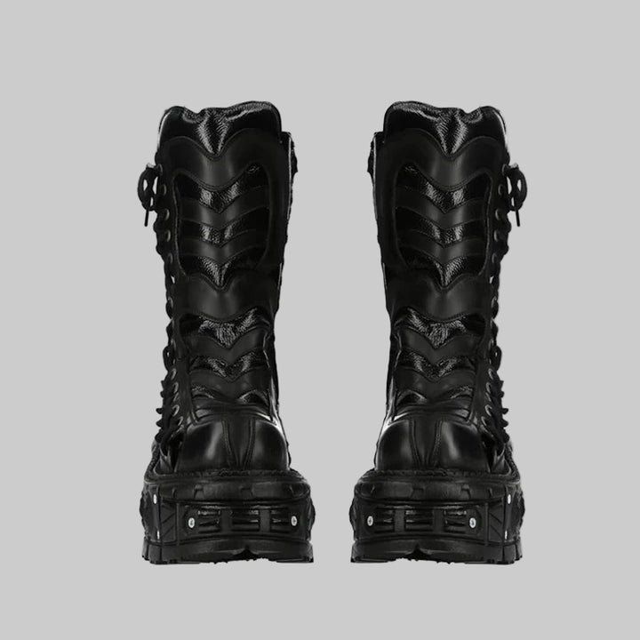Gothic Rock Dark Tech Punk Platform Roman Boots