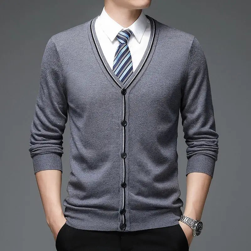 Long Sleeve V-Neck Knitted Thin Winter Sweater