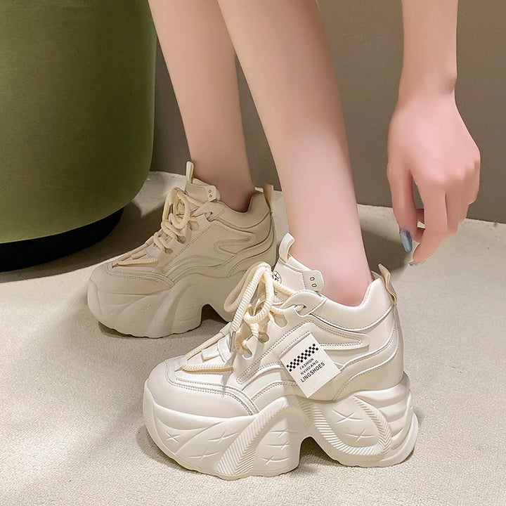 10CM High Platform Lace-Up Chunky Sneakers