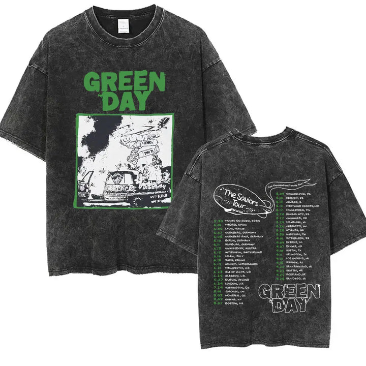 Washed Vintage Punk Green Day Tour 2025 Tees