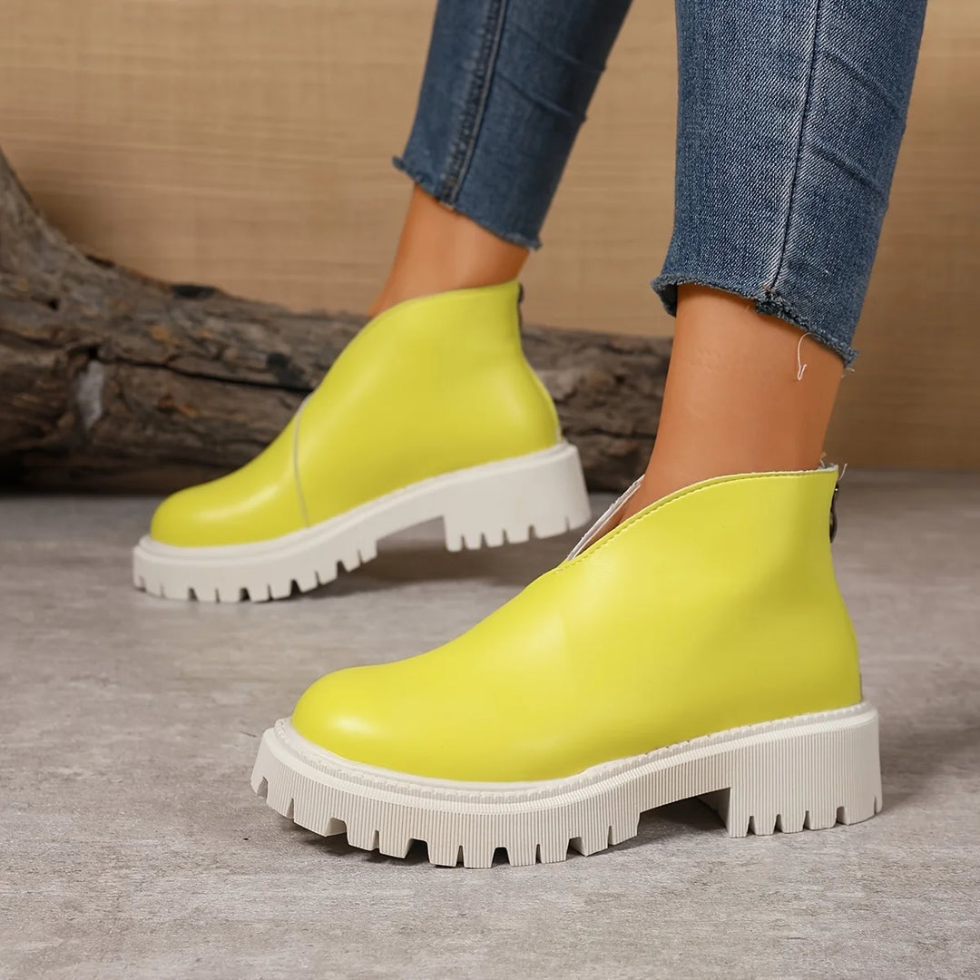 Solid Color Versatile Ankle Rain Boots