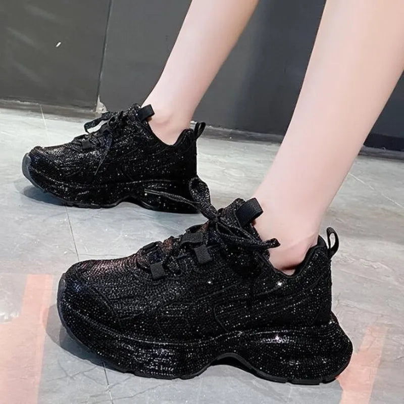 Bling Chunky Breathable Platform Sneakers