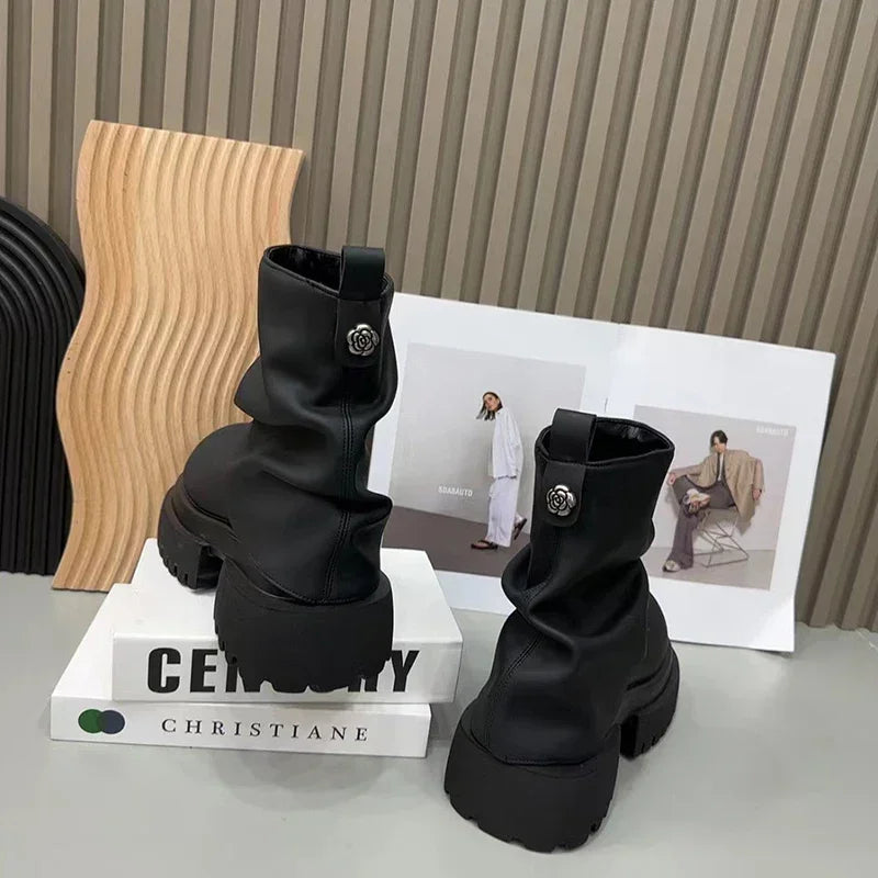 Punk-Inspired Knee-High Boots