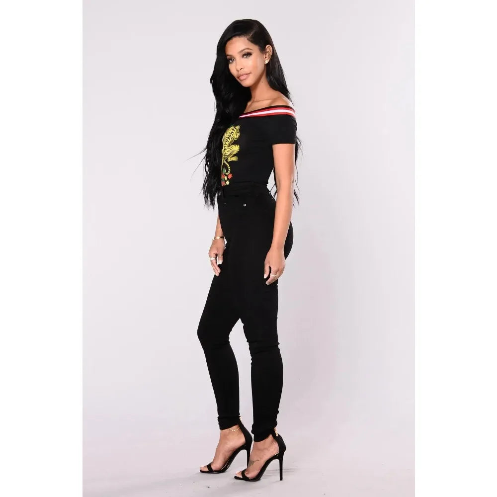 Ankle Length High-Waisted Denim Pencil Jeans