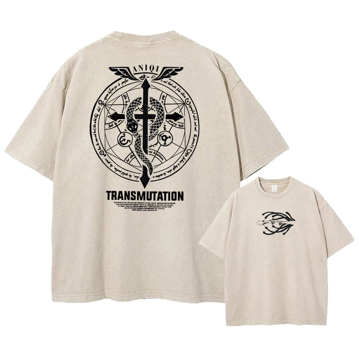 Anime Fullmetal Alchemist Acid Wash T-Shirt