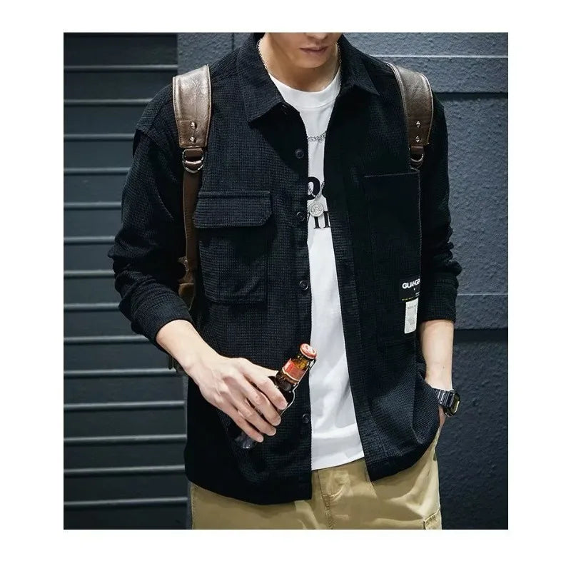 Classic Lapel Quilted Shirt Jacket