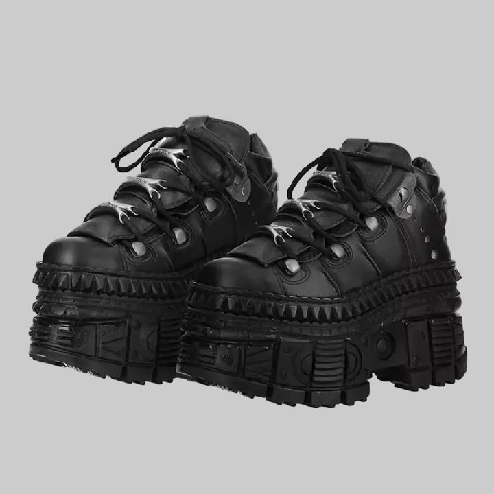 Punk Goth Retro Metal Muffin Tank Boots