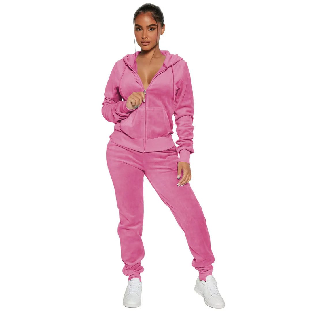 Hooded Velvet Jogger Set