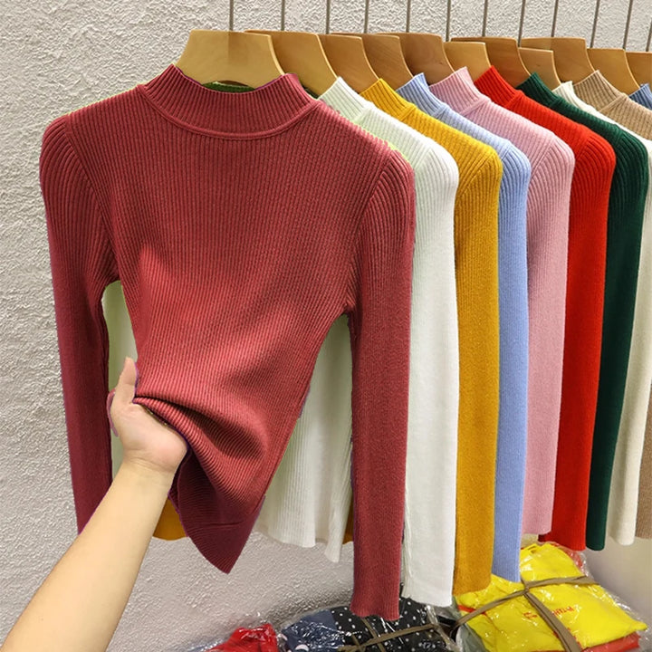 Classic Mock-Neck Pullover Sweater