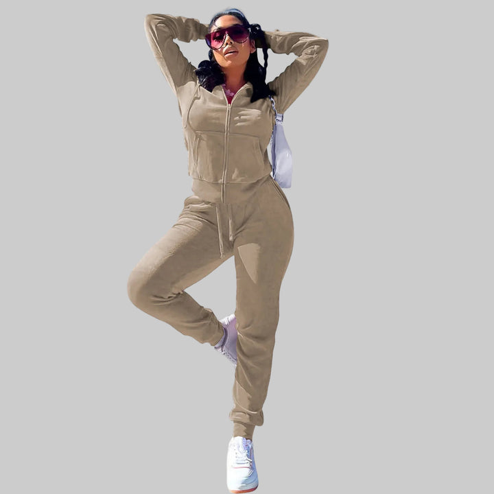 Hooded Velvet Jogger Set
