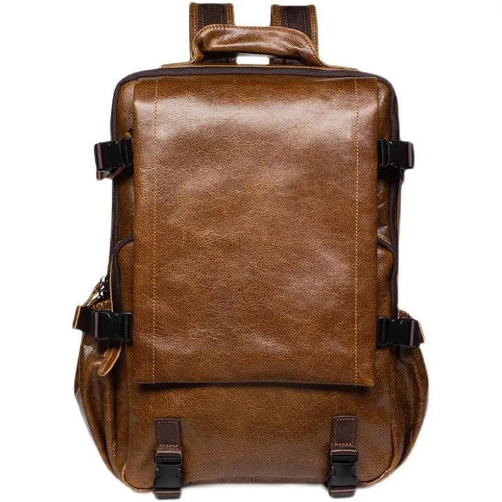Retro Cowhide Leather Backpack