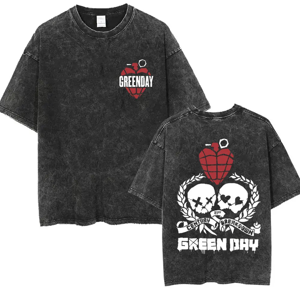 Washed Vintage Punk Green Day Tour 2025 Tees