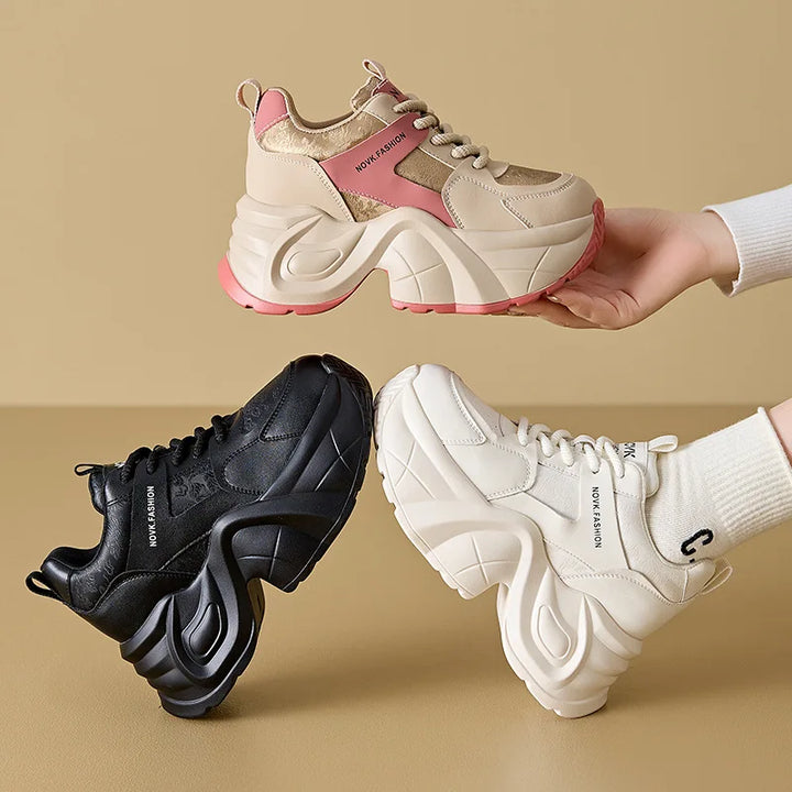 Genuine Leather Chunky Sneakers