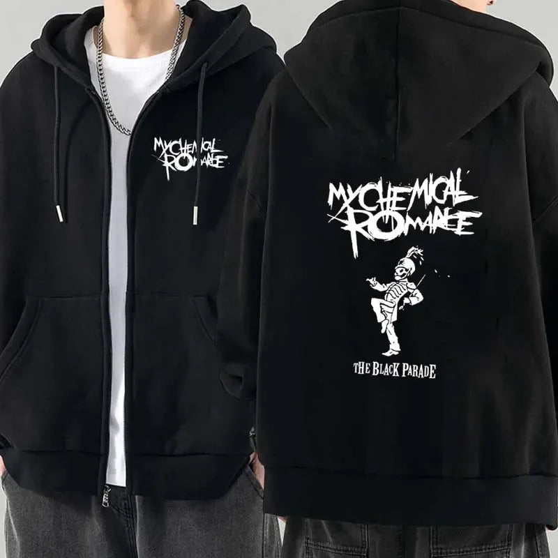Punk Emo Chemical Romance Black Parade Zip-Up Hoodie
