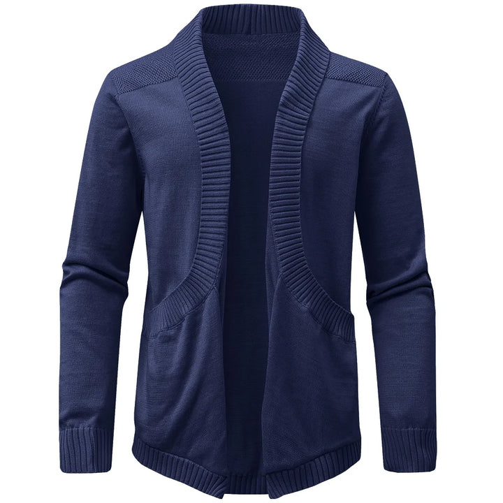 Classic V-Neck Solid Color Knit Cardigan
