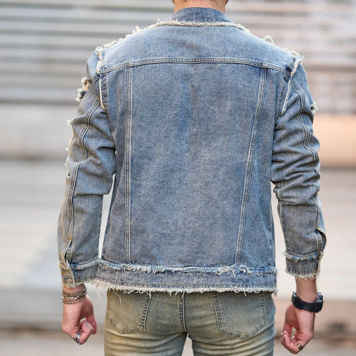 Ripped Slim Denim Streetwear  Jacket