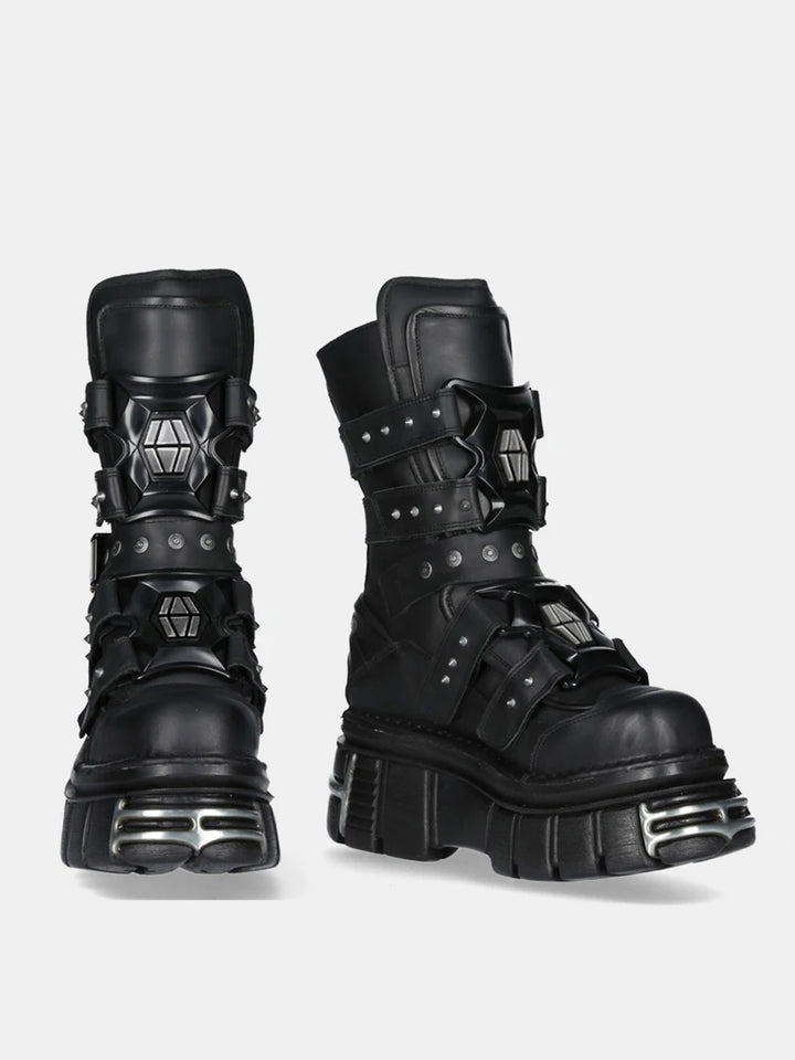 Punk Star Style Dark Gothic Mid-Calf Boots