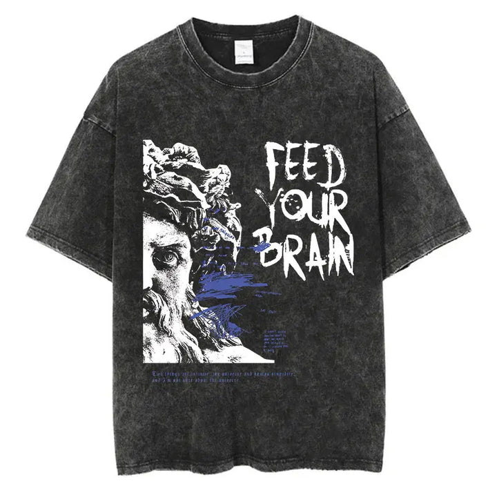 Washed Graphic Print Harajuku Hip Hop T-Shirt