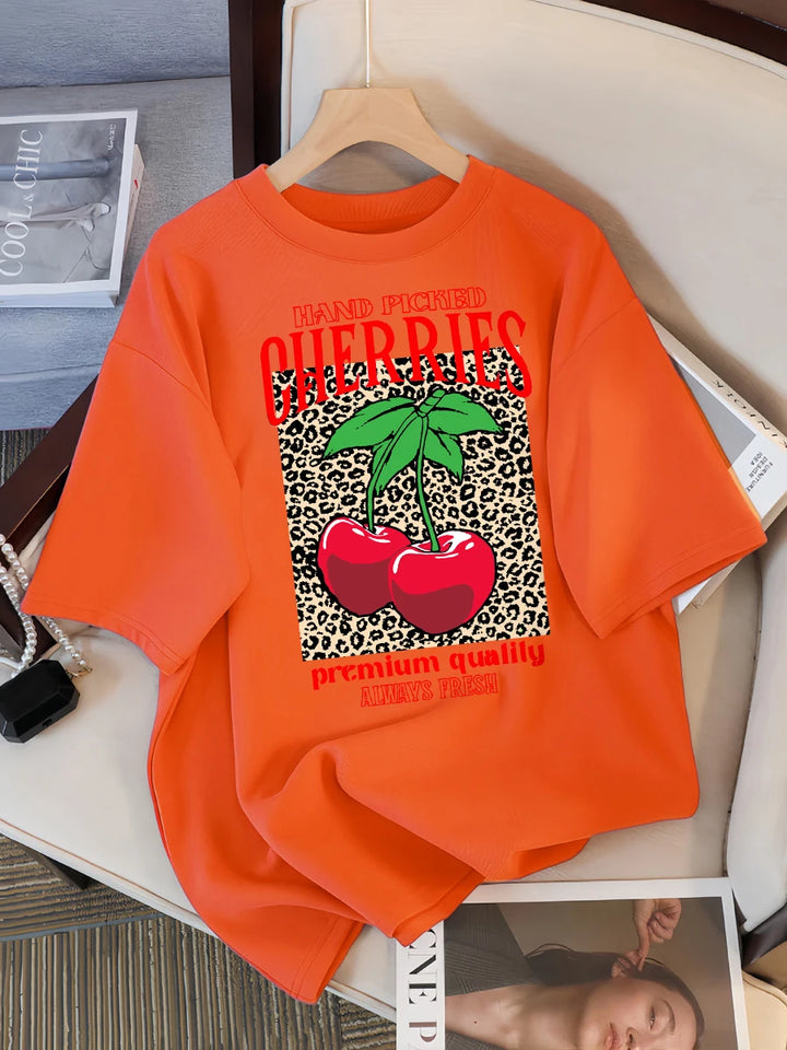 Freshly Handpicked Cherry Print T-Shirt