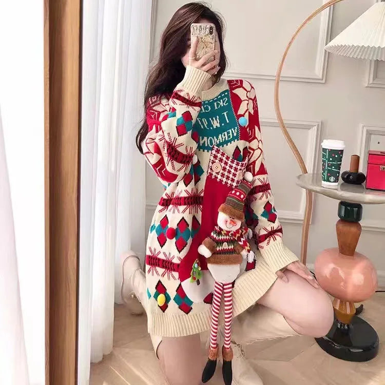 3D Cartoon Knitted Christmas Sweater