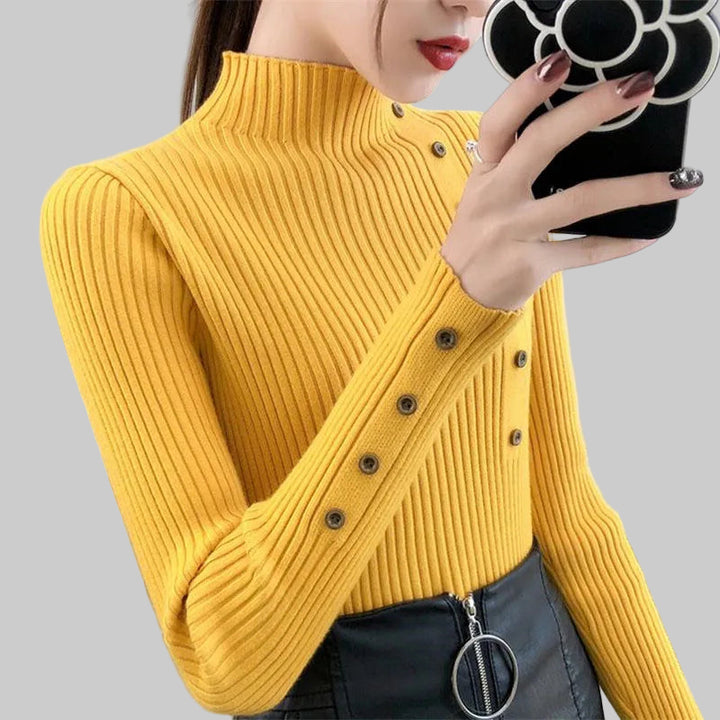 Solid Color Slim Fit Knitted Turtleneck Sweater