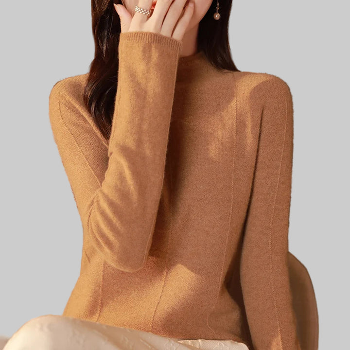 Solid Color Mock Neck Pullover Sweater