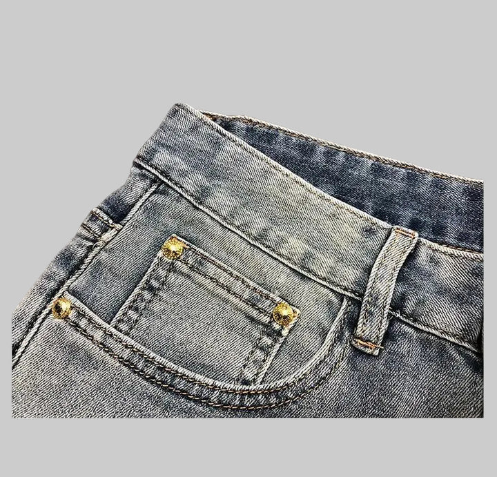 Y2K Gothic Ripped Straight Leg Cropped Jeans