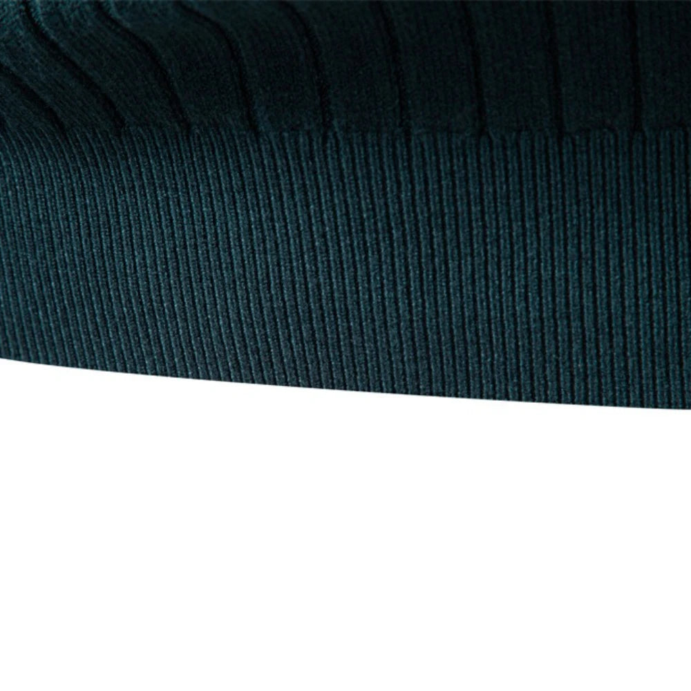 Striped Solid Color Turtleneck Sweater