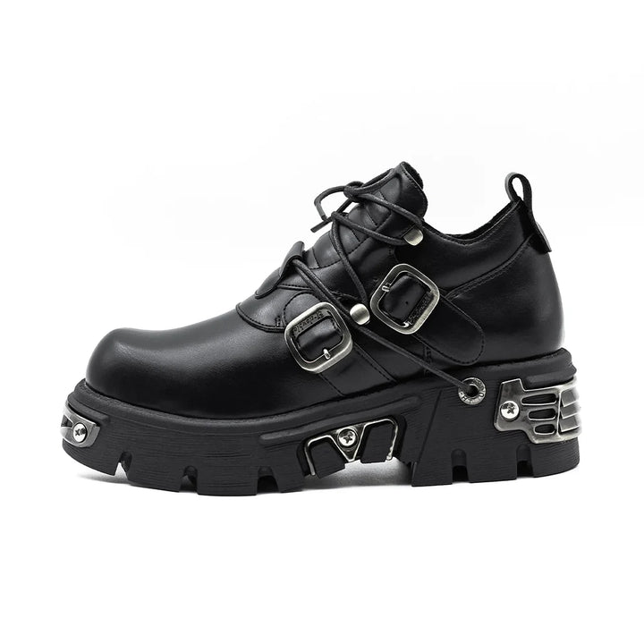 Dark Punk Unisex Gothic Metal Carve Boots