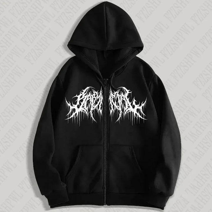 Gothic Style  Y2K Graphic Print Hoodie