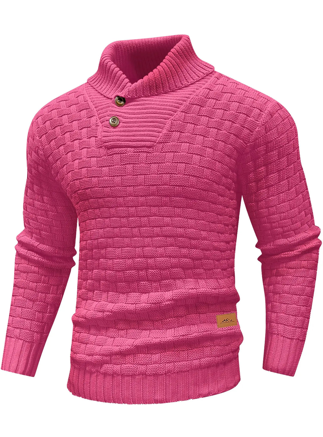 Relaxed Fit Ribbed Edge Crew Neck Knit Sweater