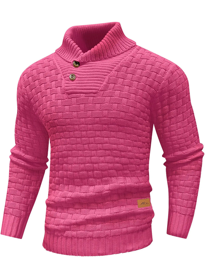 Relaxed Fit Ribbed Edge Crew Neck Knit Sweater
