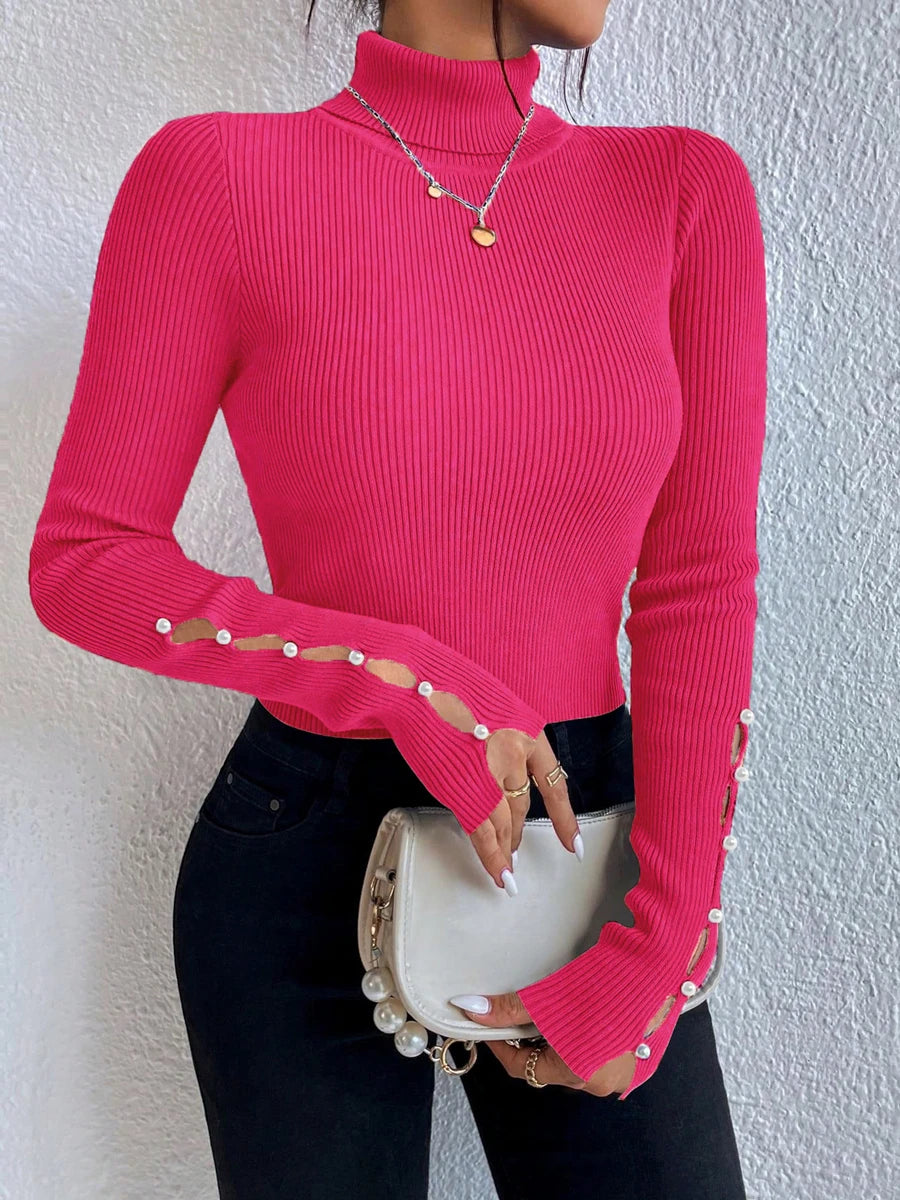 Spring Turtleneck Long Sleeve Sweater