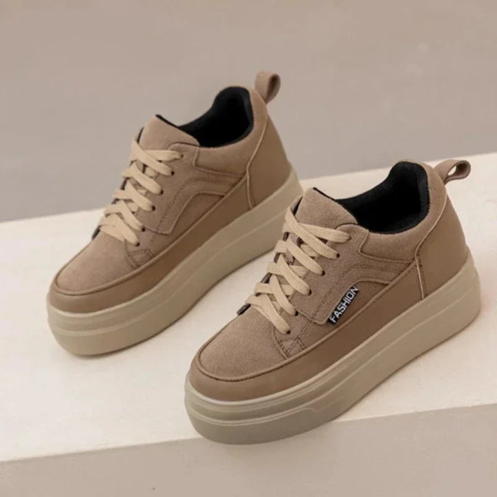 8CM Genuine Leather Cow Suede Chunky Sneakers