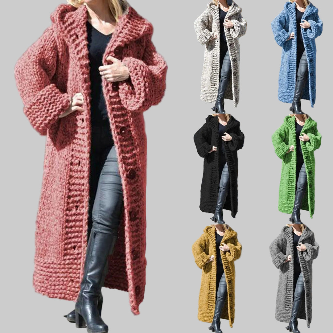 Oversized Solid Color Thick-Knitted Sweater