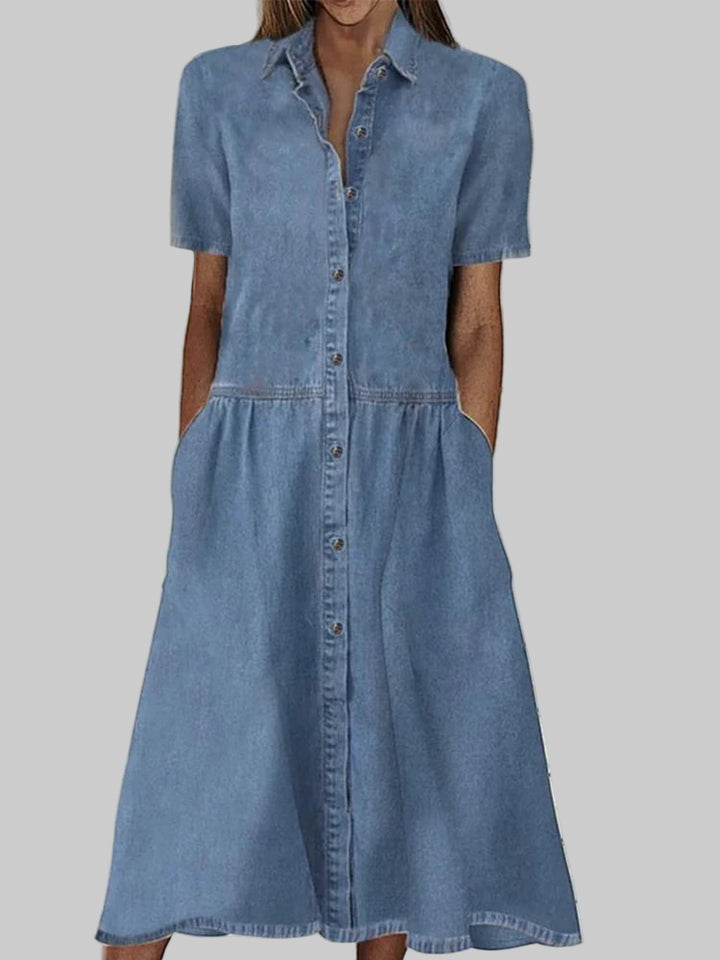 Casual Button up  Midi Dress