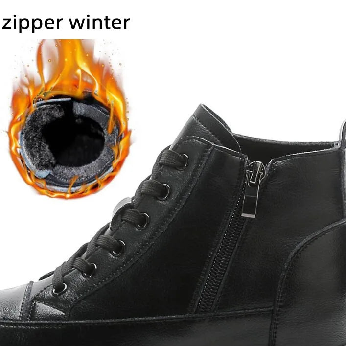 Genuine Leather Chunky Ankle Boots