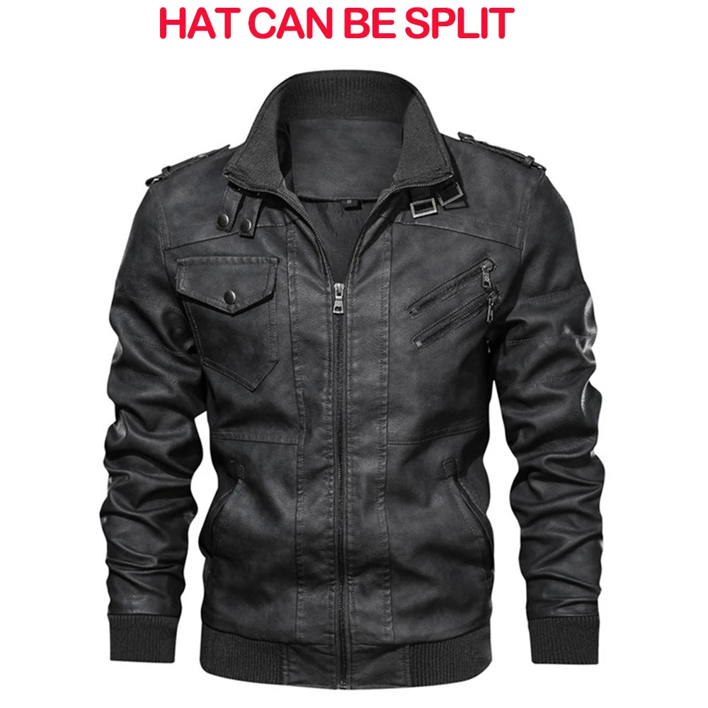 Slim Casual PU Leather Motorcycle Jacket