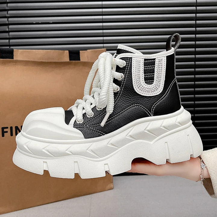 7CM Ankle Platform Boots for Autumn