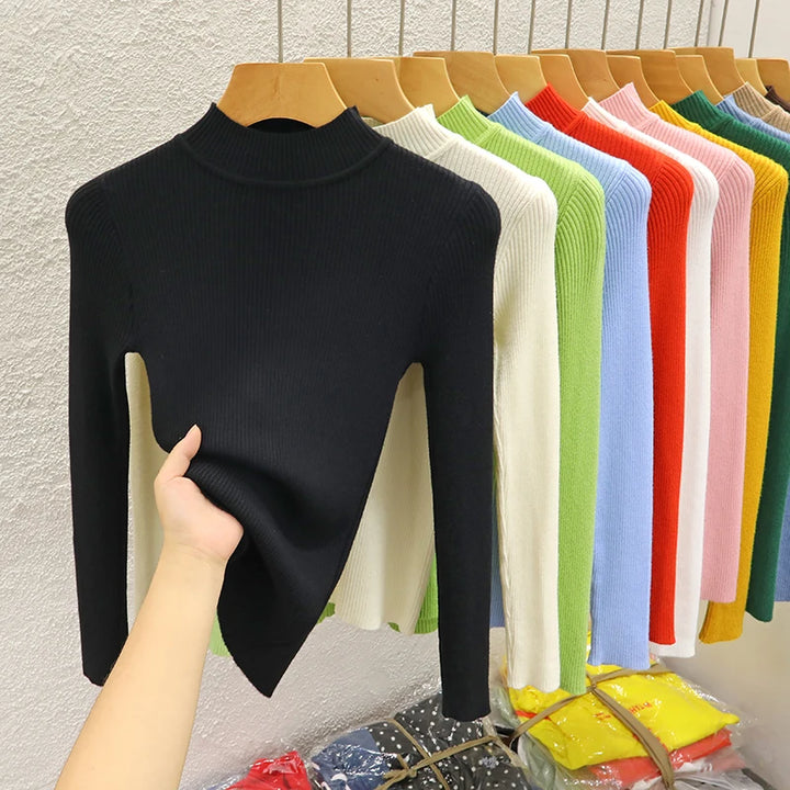 Classic Mock-Neck Pullover Sweater
