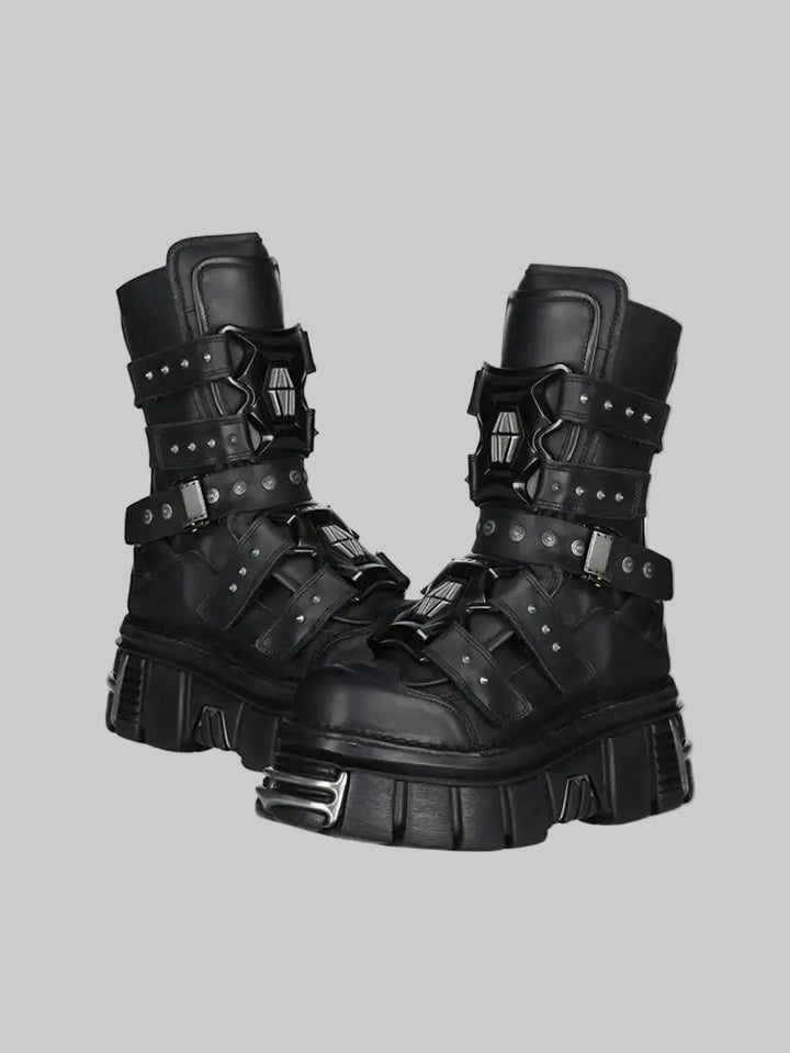Punk Star Style Dark Gothic Mid-Calf Boots