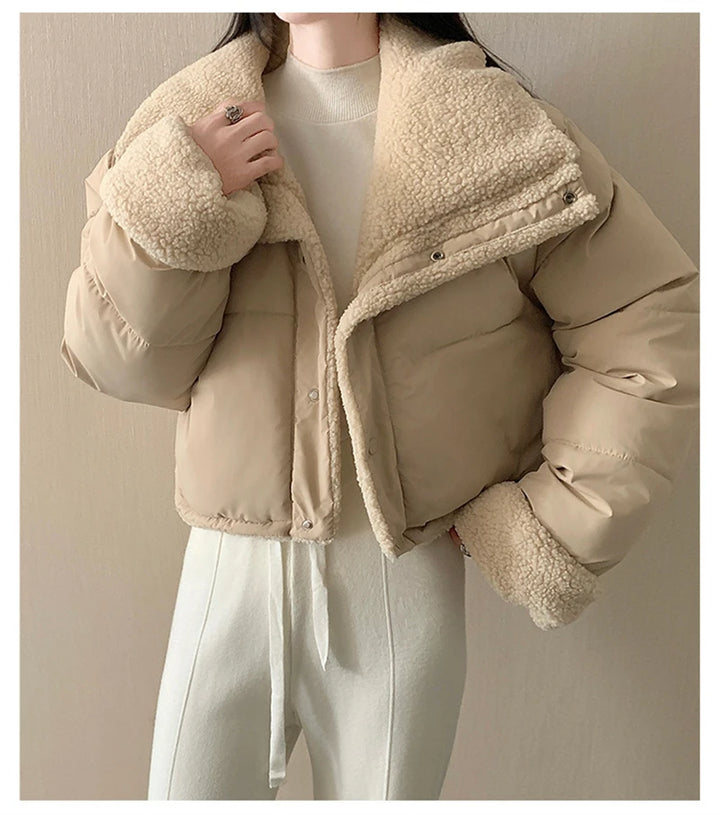 Reversible Thick Warm Velvet Down Padded Jacket