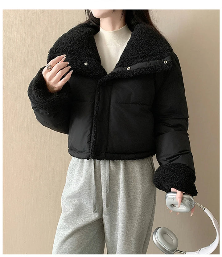 Reversible Thick Warm Velvet Down Padded Jacket