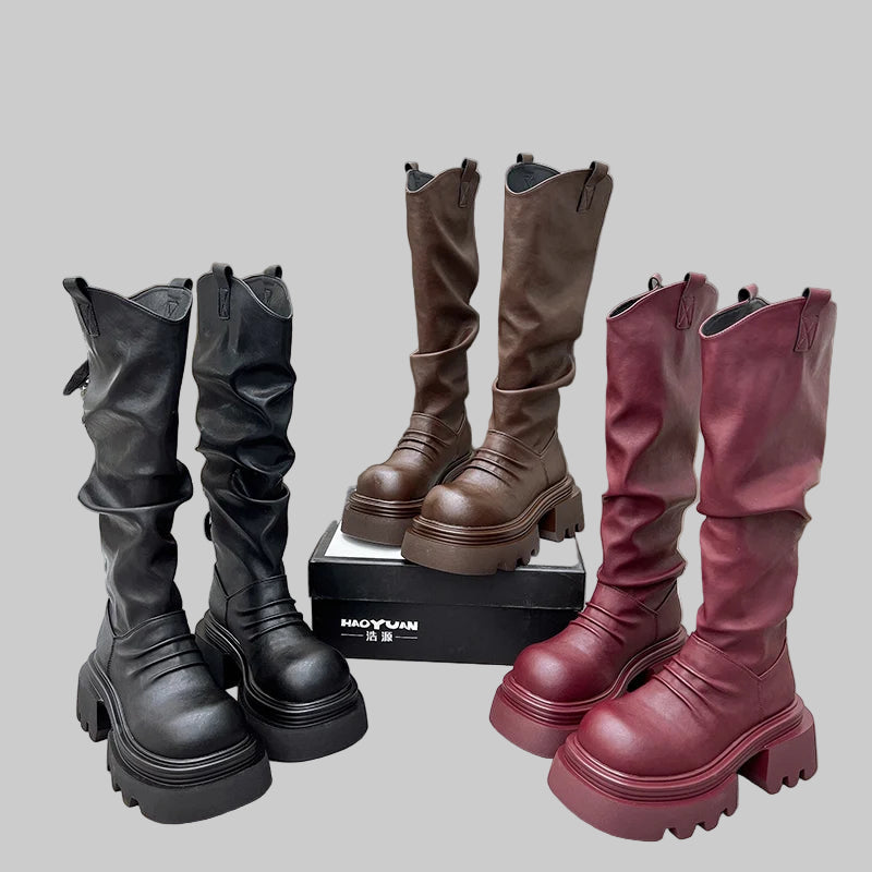 Winter Knee-High Plush Boots