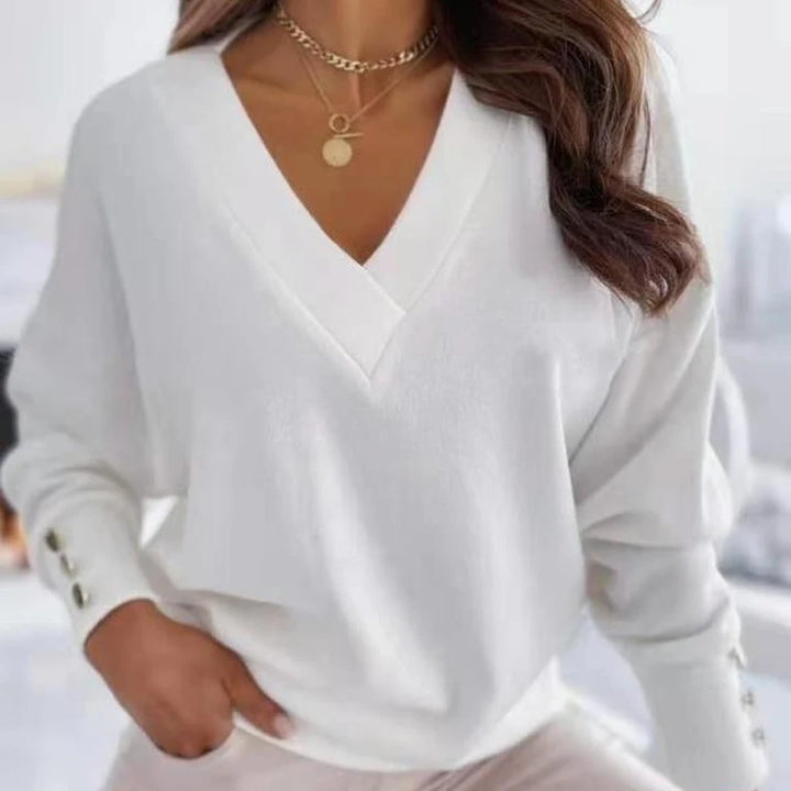 Long Sleeve V-Neck Knitted Sweater