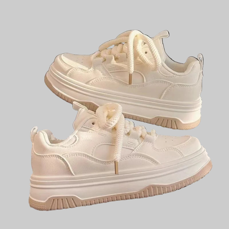 Round-Toe Lace-Up Skateboard Sneakers