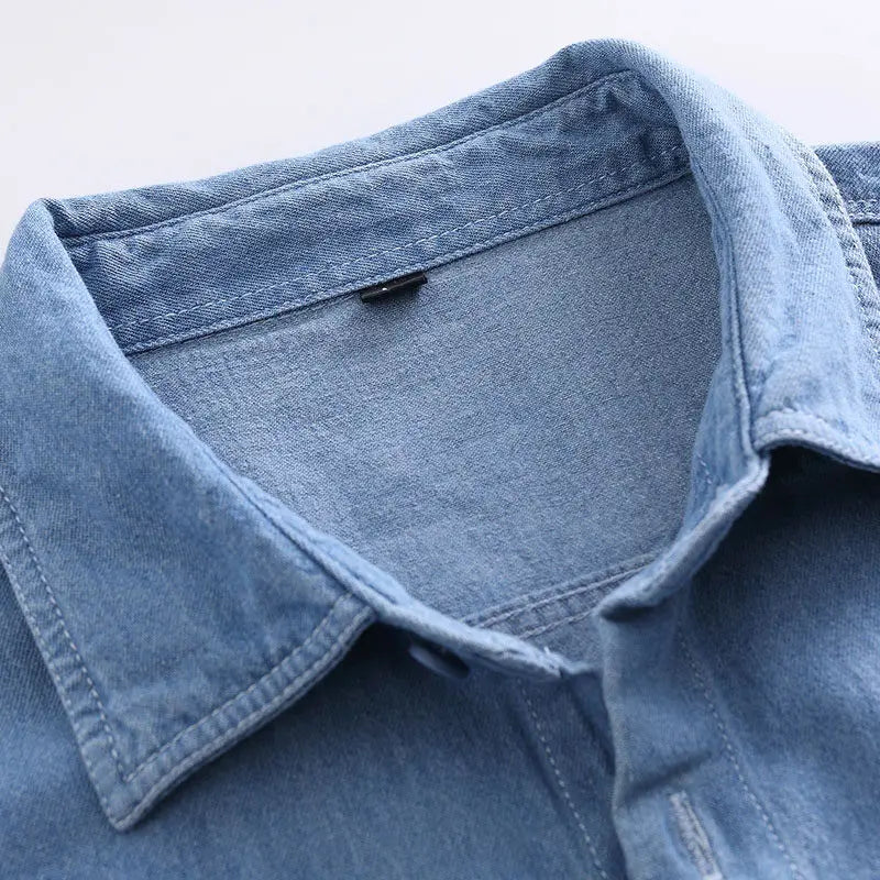Short Sleeve Casual Denim Shirt